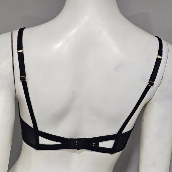 Victoria's Secret Dream Angels Black Dot Mesh Merrywidow Balconette Bra 32D - Picture 5 of 7